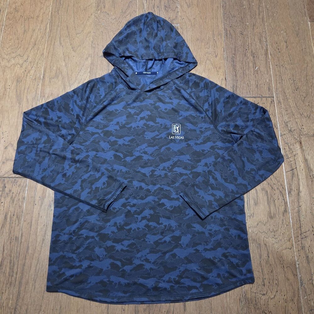 Greyson Camo Kennebec Sport Pullover Mens Size Large Maltese Blue